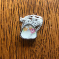 Broken Pottery Artisan Made Pendant Made In USA Plate Handcrafted Necklace 3/4 in x 3/4 in