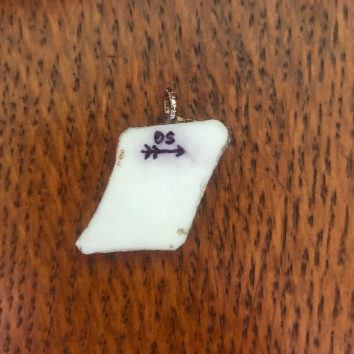 Broken Pottery Artisan Made Pendant Sango One World Japan Plate Handcrafted Necklace 3/4in x 3/4in