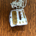 Broken Pottery Artisan Made Tiki Room Pendant Ceramic Guild Esperanto Plate Handcrafted Necklace 1.25in x 1.25in