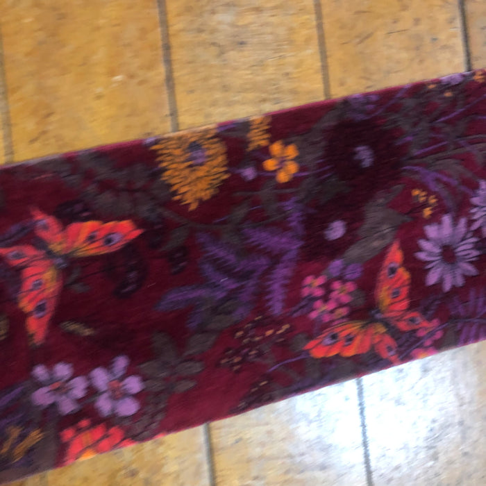 Burgundy Floral Unbranded Long Scarf
