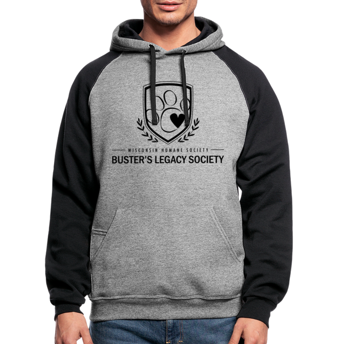 Buster's Legacy Society Colorblock Hoodie - heather gray/black
