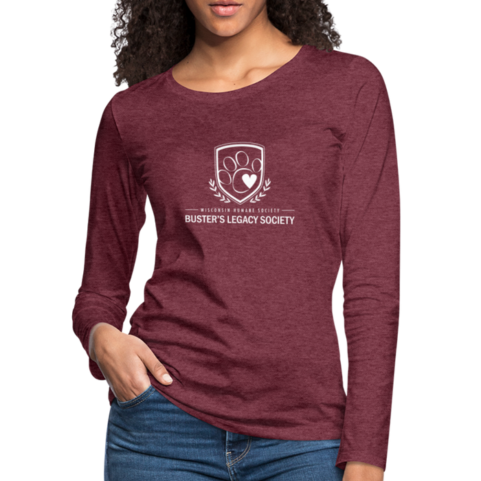 Buster's Legacy Society Contoured Premium Long Sleeve T-Shirt - heather burgundy