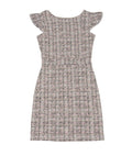 By Debra Girls Milly Pink/White/Black Boucle Flutter Sleeve Sheath Dress Girls Special Dresses By Debra Pink Y/XS (6X)