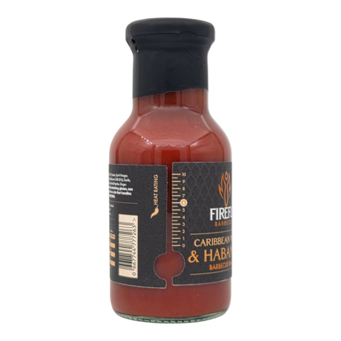 Caribbean Mango Hot Sauce bottle with black cap and label