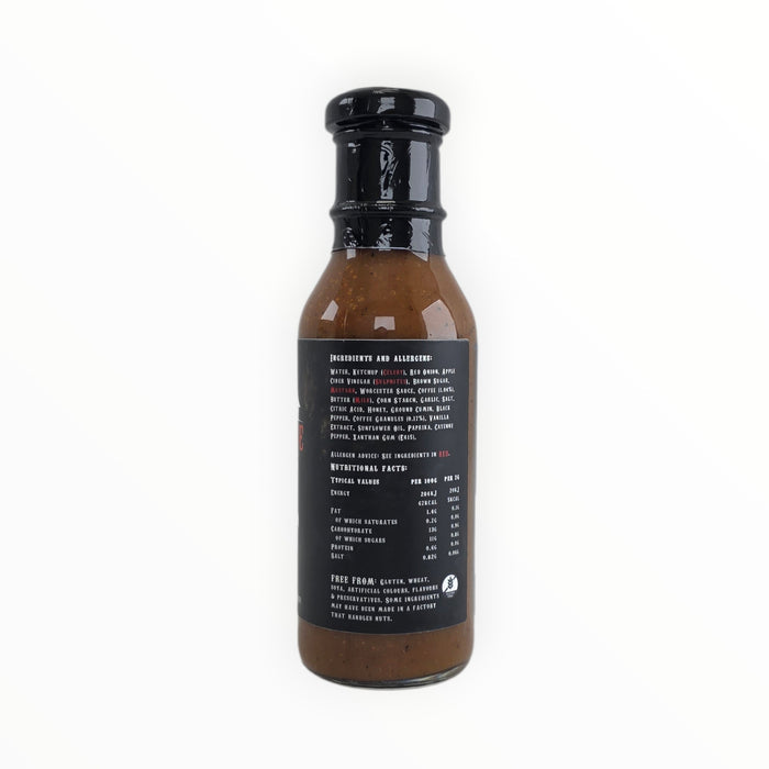 Carpe Diem BBQ sauce bottle with award badge and ingredients