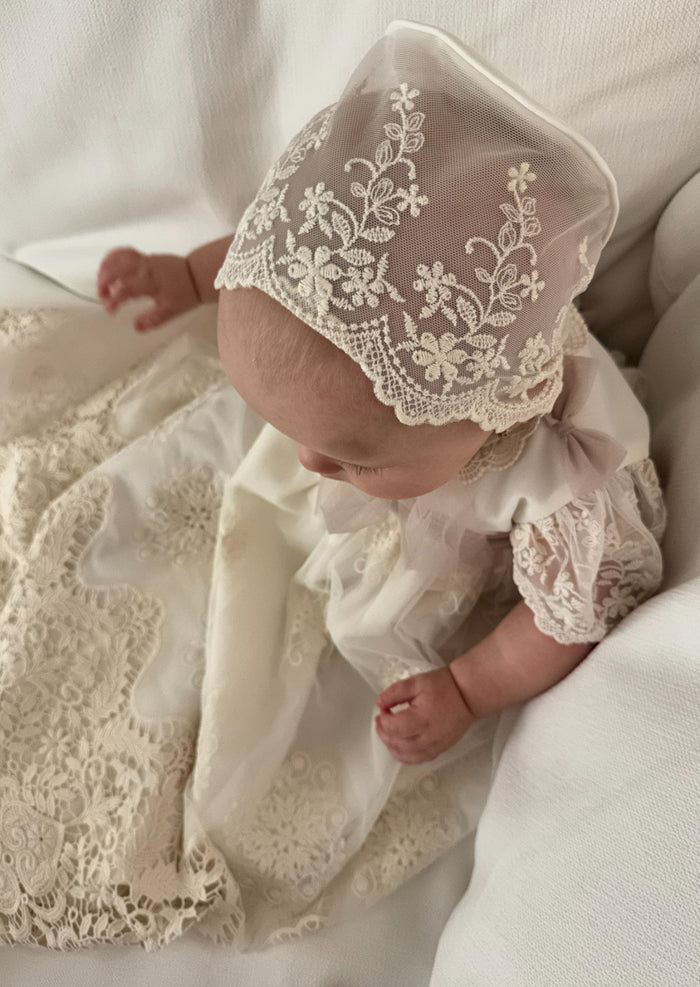 Catherine Gown Ivory and Camel Lace Gown
