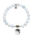 Celestine Stone Bracelet with Grad Cap Sterling Silver Charm