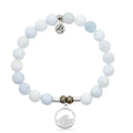 Celestine Stone Bracelet with Waves Sterling Silver Charm