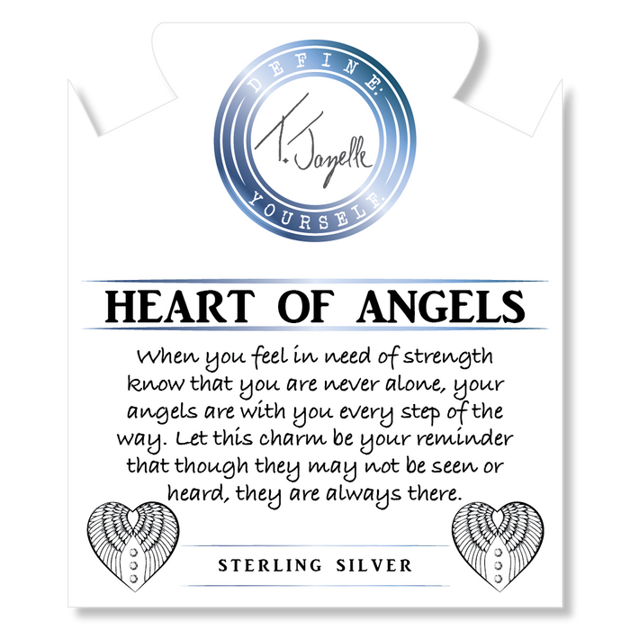 Celestine Stone Bracelet with Heart of Angels Sterling Silver Charm