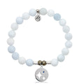 Celestine Stone Bracelet with Mother Son Sterling Silver Charm