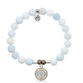 Celestine Stone Bracelet with North Star Sterling Silver Charm