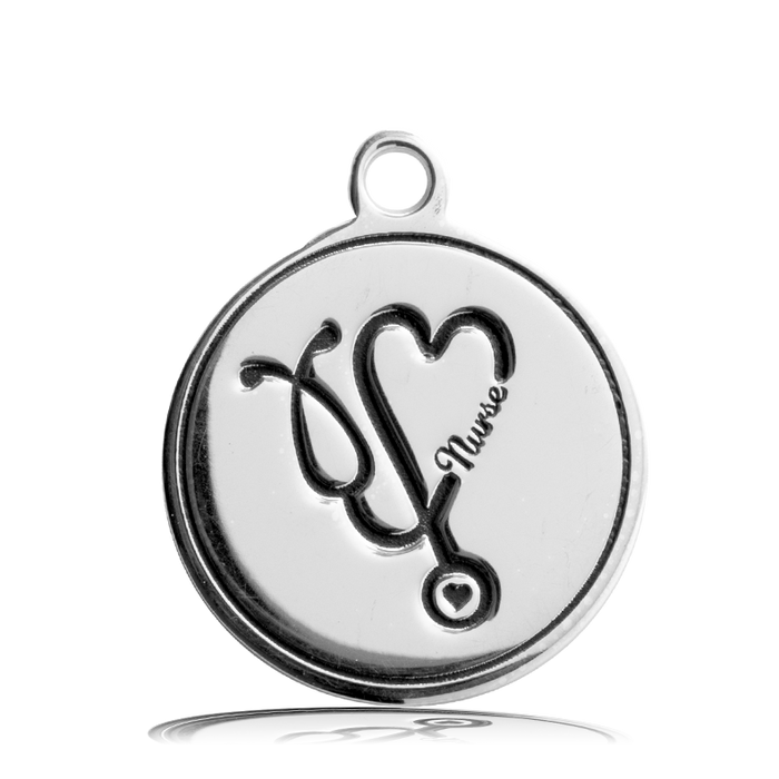 Celestine Stone Bracelet with Nurse Sterling Silver Charm
