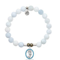 Celestine Stone Bracelet with Seahorse Sterling Silver Charm