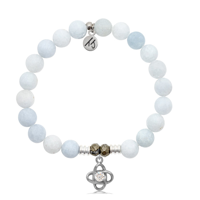 Celestine Stone Bracelet with Stronger Together Sterling Silver Charm