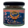 Gourmet sea salt jar with black lid
