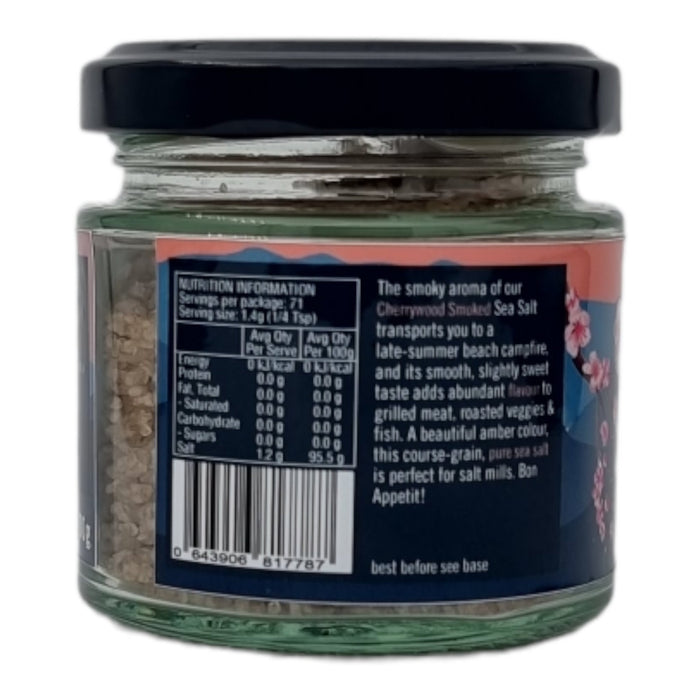 Black lid on salt container with label