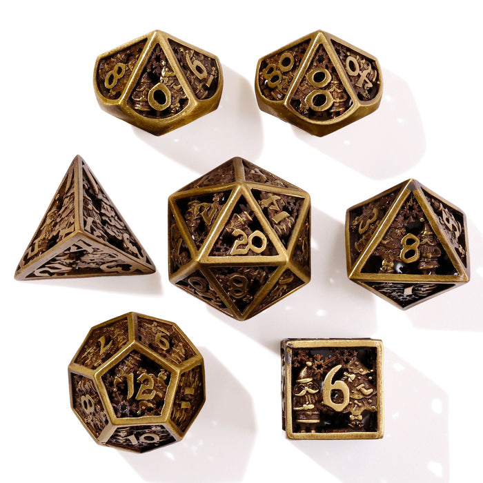 Christmas Metal RPG Dice Set | 7 Pieces