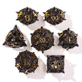 Coiled Black Dragon Metal RPG Dice Set | 7 Pieces