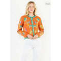 Collarless Long Sleeve Button Top