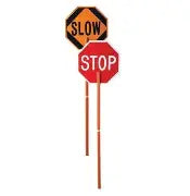 Cortina 24" Stop / Slow Paddle, Non-Reflective, w/ 81" Telescoping Handle