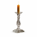 CTW Clear Glass Taper Candle Holder - Vintage-Inspired Candlestick
