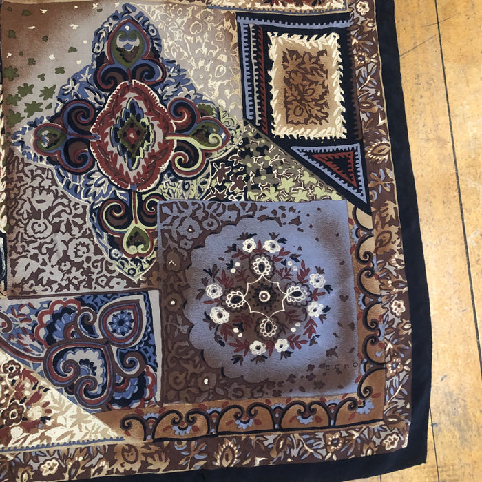 Dark Floral Square Unbranded Scarf