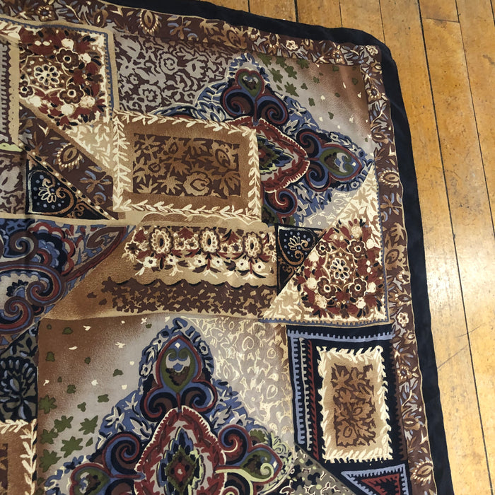 Dark Floral Square Unbranded Scarf