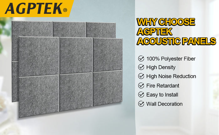 Dark Grey 12pcs Acoustic Panels High Density Soundproof Absorbing Noise Cancellation Wall Decoration & Acoustic Treatment