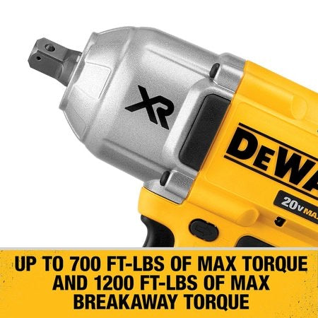 DeWalt 20V MAX* XR® High Torque 1/2 in. Impact Wrench with Detent Pin Anvil (Tool Only)
