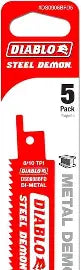 DIABLO 9 in. 8/10 TPI Steel Demon Bi-Metal Reciprocating Saw Blades for Thick Metal Cutting (5-Pack)