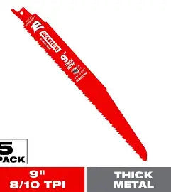 DIABLO 9 in. 8/10 TPI Steel Demon Bi-Metal Reciprocating Saw Blades for Thick Metal Cutting (5-Pack)
