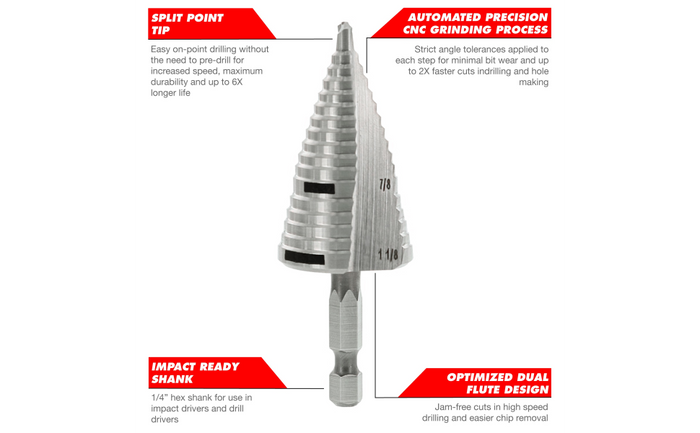 Diablo Tools Impact Strong Step Drill Bit Set