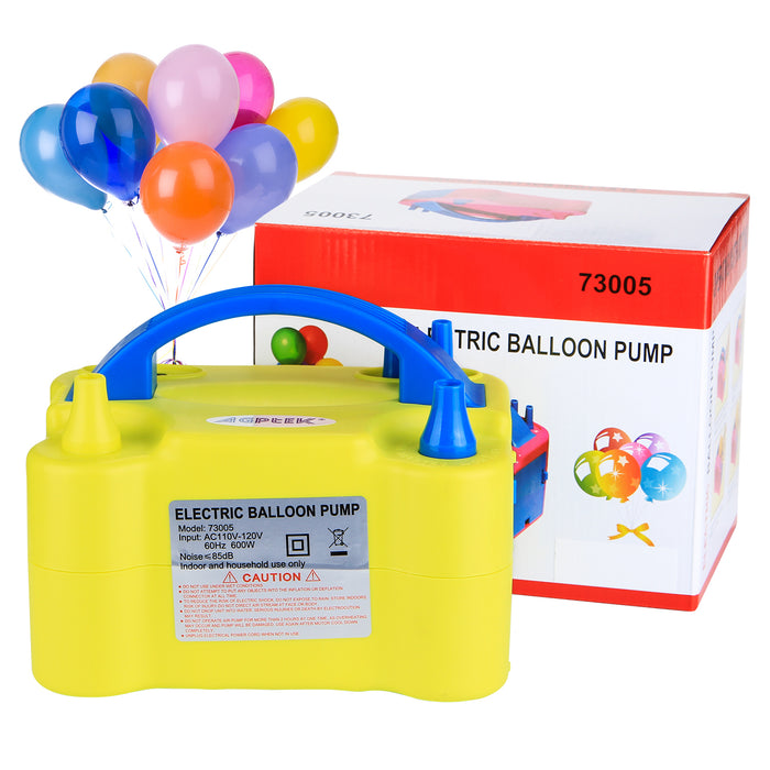 Electric Air Balloon Pump, AGPtEK Portable Dual Nozzle Inflator/Blower for Party Decoration - Yellow