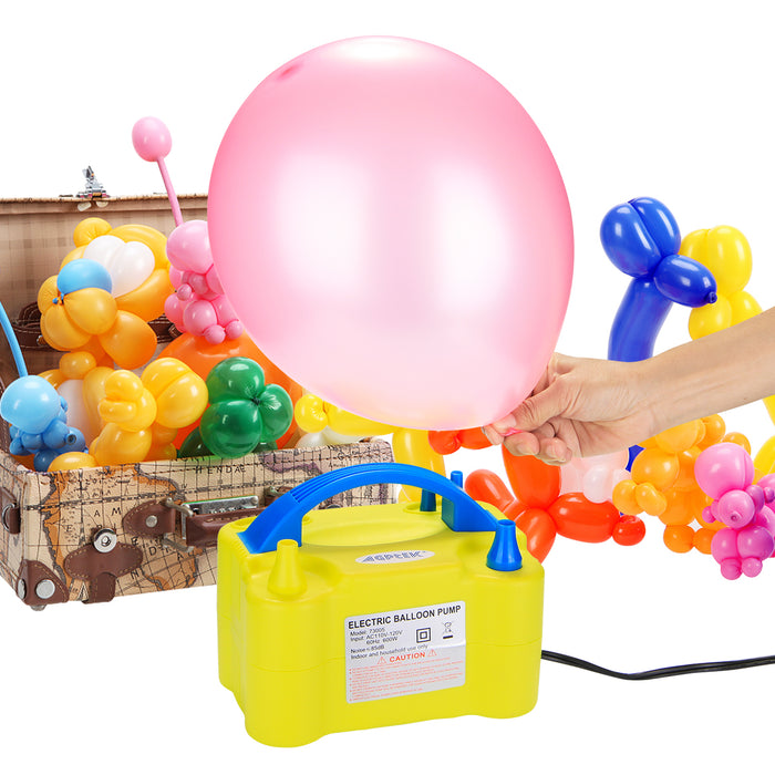 Electric Air Balloon Pump, AGPtEK Portable Dual Nozzle Inflator/Blower for Party Decoration - Yellow