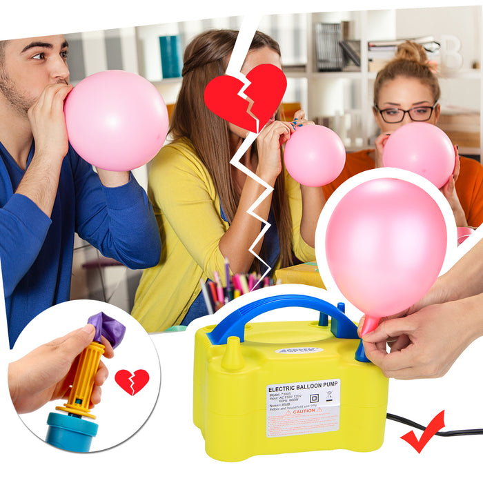 Electric Air Balloon Pump, AGPtEK Portable Dual Nozzle Inflator/Blower for Party Decoration - Yellow