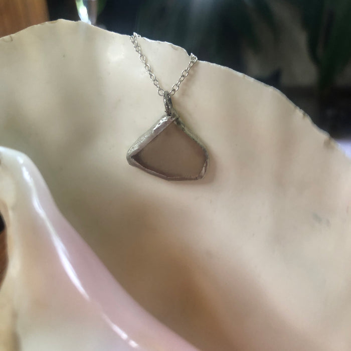Erie Glass Artisan Made Frosted Pendant 3/4in x 3/4 in Handcrafted Necklace