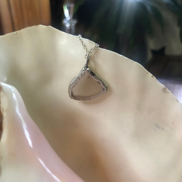 Erie Glass Artisan Made Frosted Pendant 3/4in x 3/4 in Handcrafted Necklace