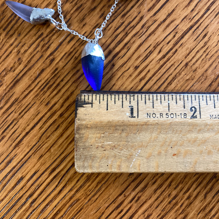 Erie Glass Artisan Made Multi Pendant Necklace Purple Blue And Pink Glass Handcrafted Jewelry