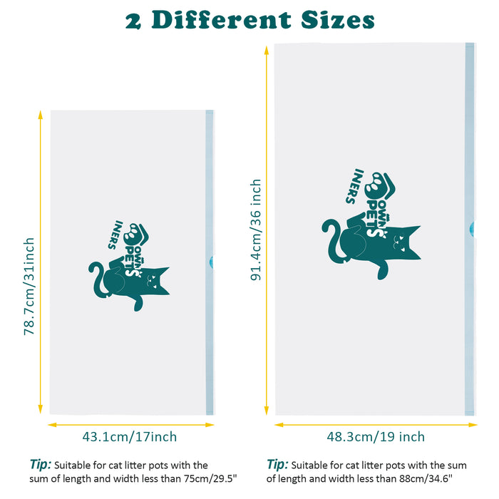 Extra Large Durable Litter Box Liners, 2mil Thick, 33lbs Load Capacity, Drawstring Closure, Fragrance-Free, 10 Per Box