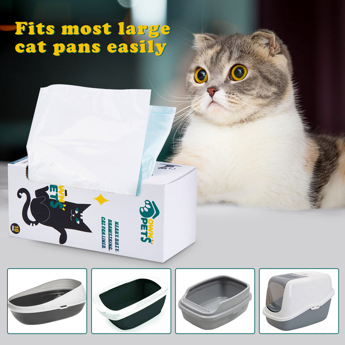 Extra Large Durable Litter Box Liners, 2mil Thick, 33lbs Load Capacity, Drawstring Closure, Fragrance-Free, 10 Per Box