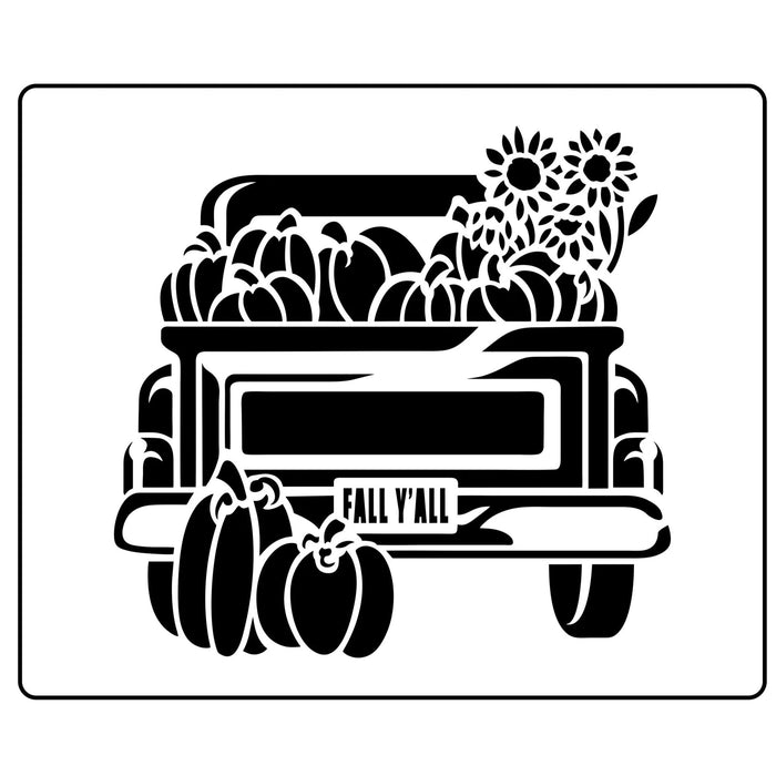JRV Fall Truck Stencil - 14" x 11.5" Reusable Mylar Made in USA