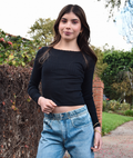 FBZ Girls Honor Pointelle With Lace Top Girls Casual Tops FBZ Flowers By Zoe Black Y/6