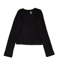 FBZ Girls Kay Long Sleeve Rib Stitch Top Distressed/seasonal girls FBZ Flowers By Zoe Black Y/6