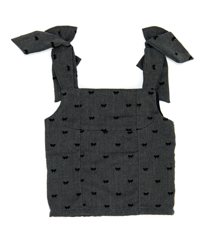 FBZ Girls Marlowe Gabardine Bow Tie Top Distressed/seasonal girls FBZ Flowers By Zoe Grey Y/6