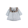 Federico Light Blue Microgingham Pom Dress