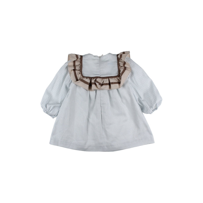 Federico Light Blue Microgingham Pom Dress