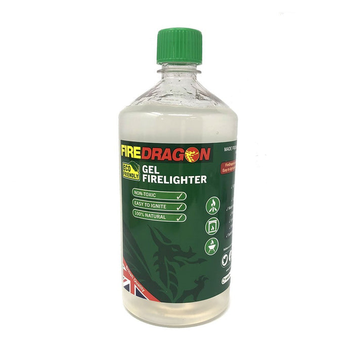 Fire Dragon eco-friendly firelighter gel bottle for indoor and outdoor fires