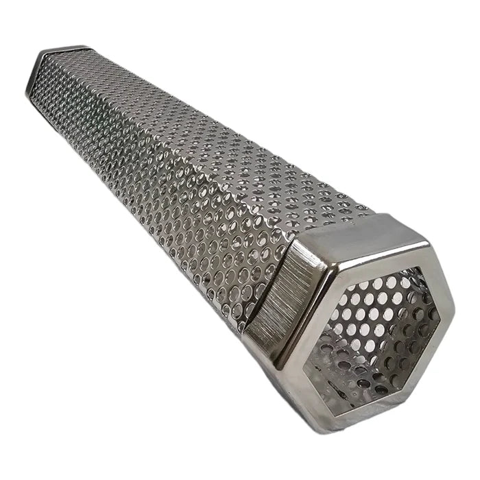 Hexagonal stainless steel BBQ smoker tube for outdoor grilling