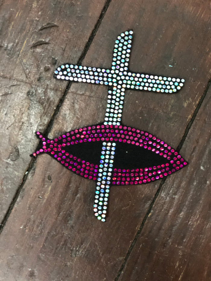 FISH CROSS  BLING PATCH