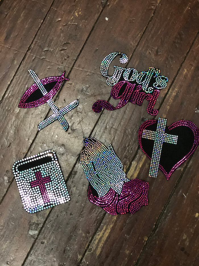 FISH CROSS  BLING PATCH